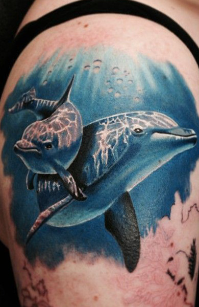 эскиз татуировка дельфин
