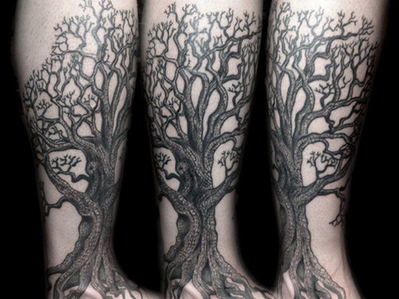 Татуировка дуб