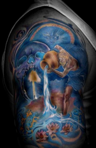 Татуировка знак зодиака водолей