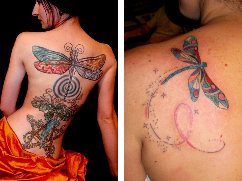 Две татуировки стрекоза