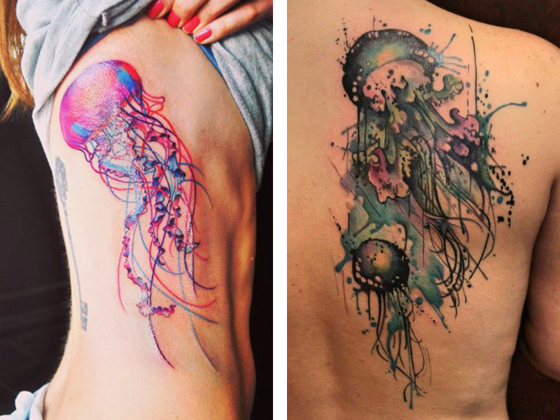Watercolor tattoos. Tattoo art style