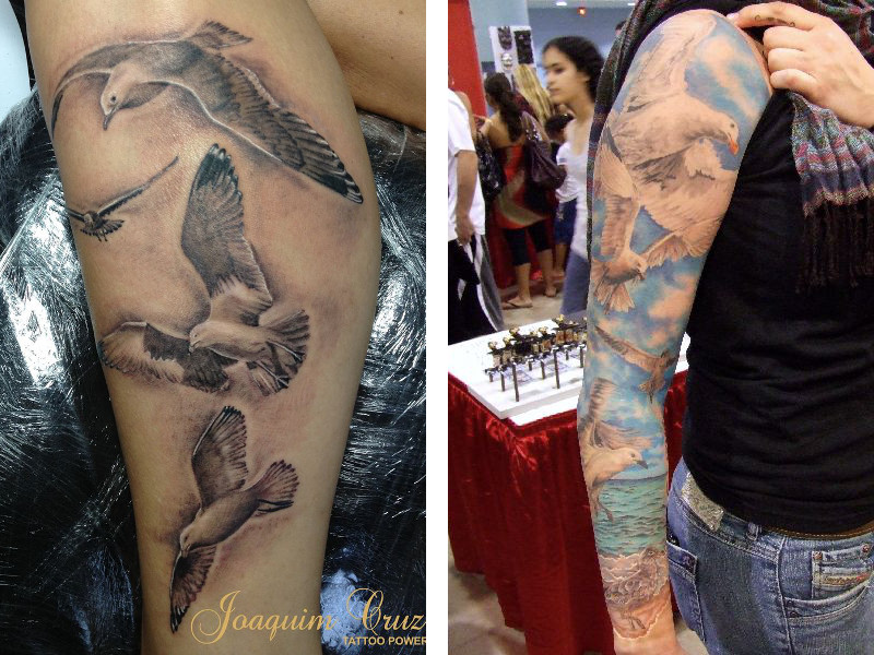 Две татуировки с чайками