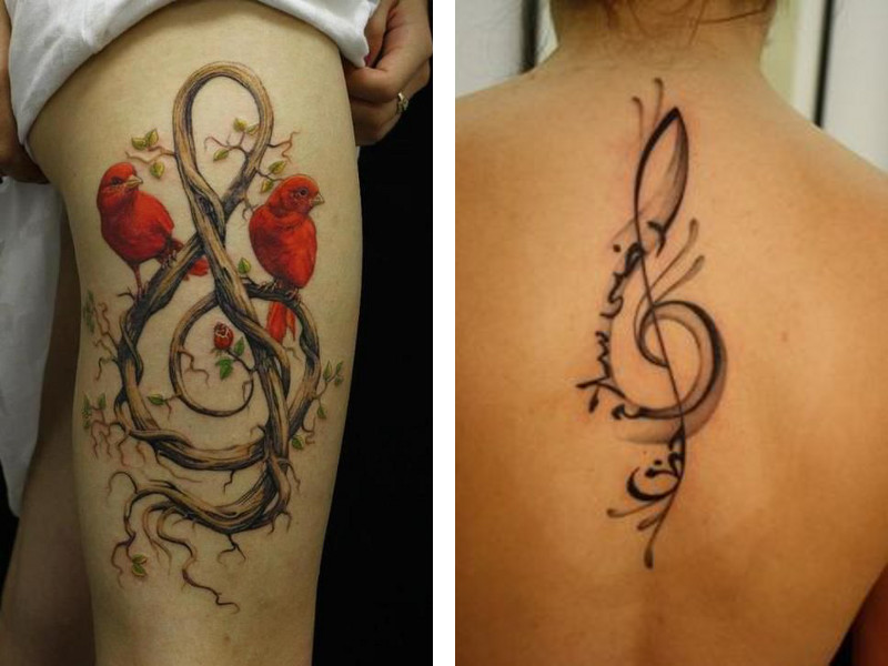 Татуировка скрипичный ключ и ее значение