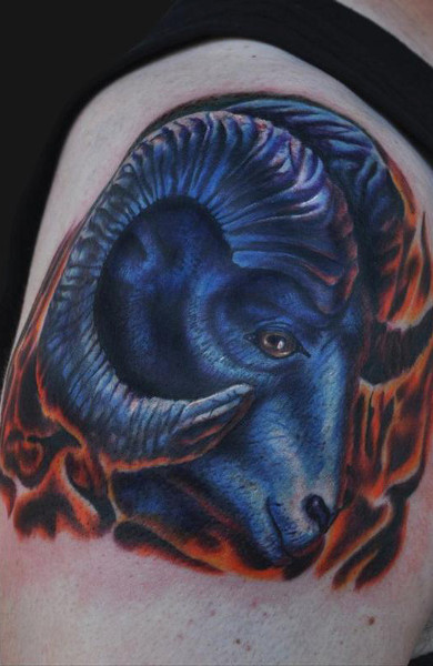 Татуировка знак зодиака овен