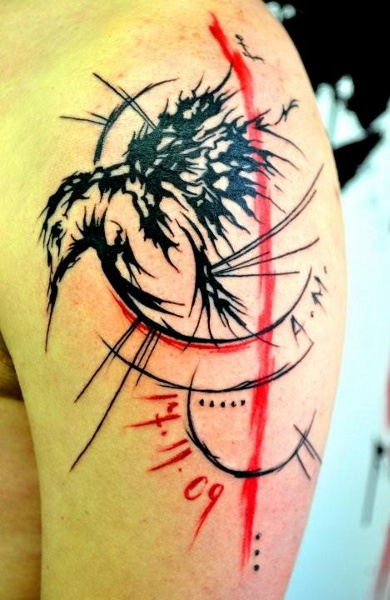 эскиз татуировка колибри