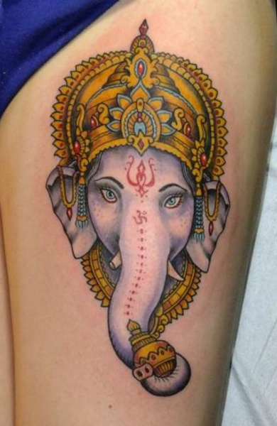 Татуировка индийский слон