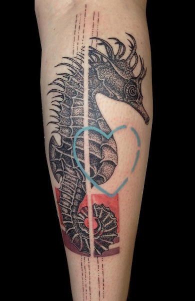 Татуировка морской конек