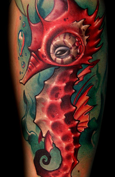 Татуировка морской конек