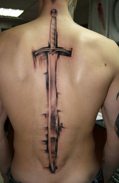 эскиз татуировка меч