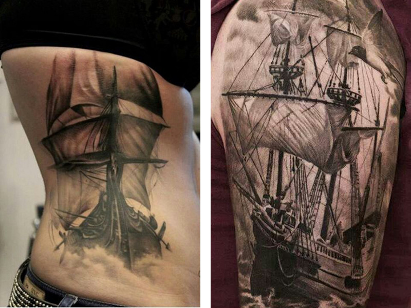 Татуировка корабль и ее значение