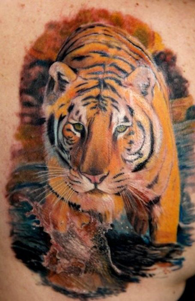 Эскиз татуировка тигр