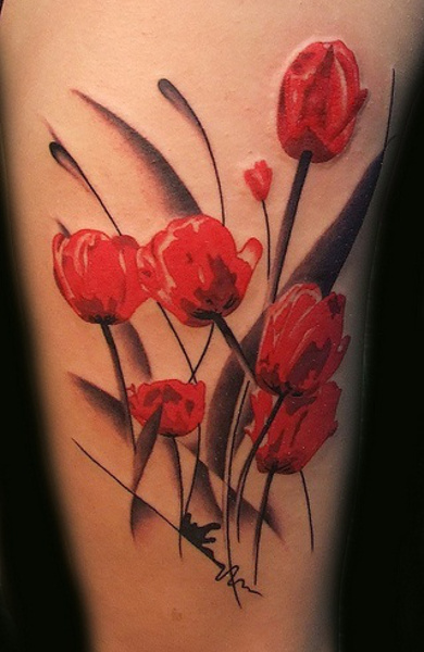 Татуировка тюльпан